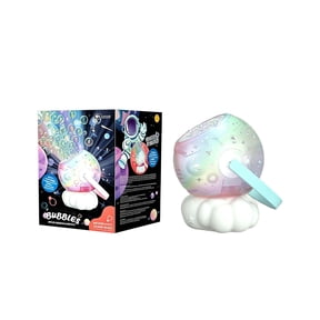 Rechargeable Bubble Machine 7 Color LED Light 10 Large Wands 420ml Tank Automatic Bubble Maker Blower with 120ml Solution White