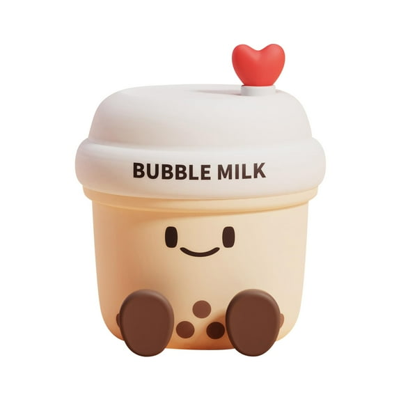 Rechargeable Bubble Milk Cup Night Light, 3-Level Dimmable LED Desk Lamp with Timer - Perfect Gift for Girls, Kids & Nursery Room Decor