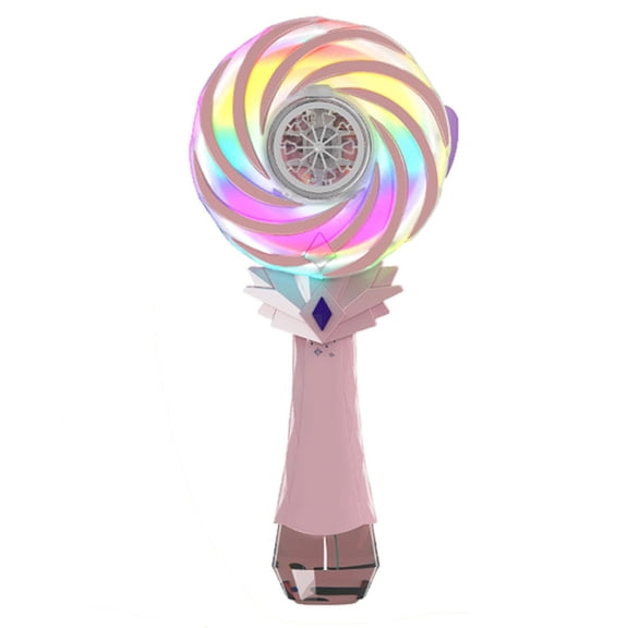 Rechargeable Bubble Wand, Electric Bubble Blower with Lollipop Spinning Fan, Full-Automatic Bubble Machine for Interactive Fun (Pink)