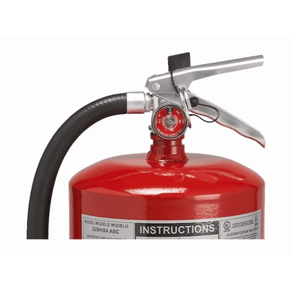 Rechargeable Buckeye Fire Equipment 5 lb 10914 5 ABC with Wall Hook. ABC Rechargeable Fire Extinguisher 3-A:40-B:C w/Wall Hook