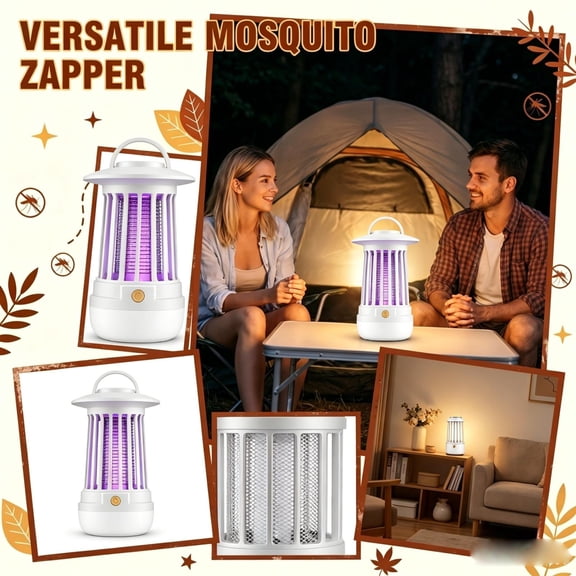 Rechargeable Bug Zapper Outdoor, Black Waterproof Electric Mosquito Light Outdoor, Portable Insect Outdoor, 1 Pack Usb Rechargeable Bug Zapper for Backyard Patio Camping Trips