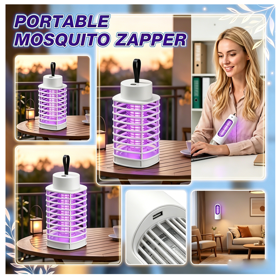 Rechargeable Bug Zapper Outdoor Electric Mosquito Zapper Green Portable Bug Zapper Light for Patio Backyard Camping Home Use 1 Pack