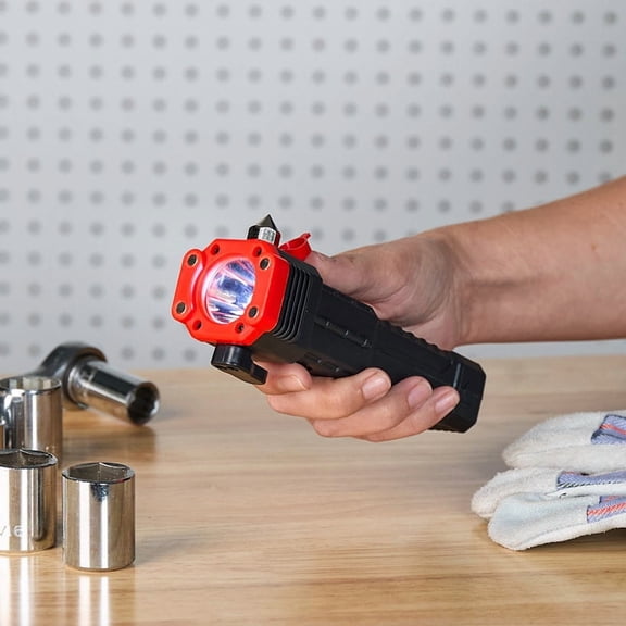 Rechargeable COB Flashlight With Safety Hammer and Blade