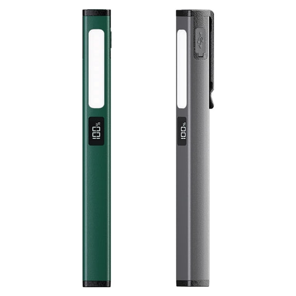 Rechargeable COB LED Slim Work Light, Ultra-Bright Pocket Flashlight with Magnetic Base and Stainless Steel Clip, Portable Inspection Pen Light for Mechanics, Camping, and Emergency