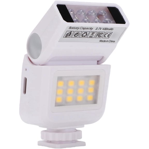 Rechargeable Camera Flash Light, Compact Adjustable LED Flash for DSLR Cameras, Portable External Speedlight with 90° Rotation Angle for Photography and Video Shooting