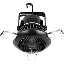 Rechargeable Camping Fans for Tents, Portable Solar Camping Fan with LED Light, Lantern USB Emergency Outages for Home Office Car Outdoor, Black