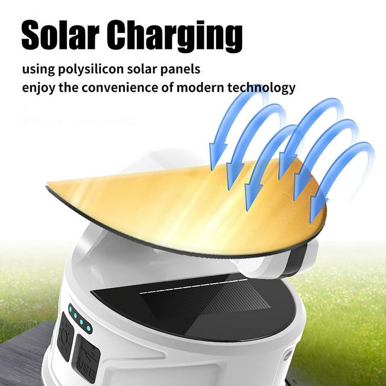 Rechargeable Camping Lamp, Solar Lantern Flashlight for Hurricane, Emergency, Power Outages, Home and More, White
