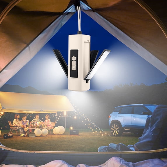 Rechargeable Camping Lantern, Foldable Waterproof Tent Light With Telescopic Design And Three Adjustable Lighting Modes, Portable Flashlight For Camping, Hiking, Emergency And Outdoor Use