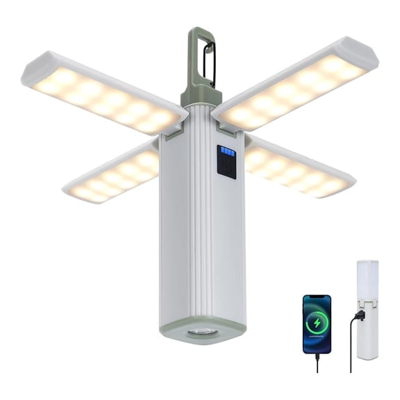 Rechargeable Camping Lantern - Portable Outdoor Light, Collapsible with 3 LED Lighting Modes, High Brightness Soft Light, Glamping , Suitable for Home and Outdoor Use