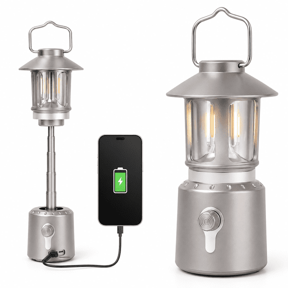 Rechargeable Camping Lantern, Telescopic Retro Waterproof Camping Light, Electric Lanterns for Power Outages, Vintage Hurricane Lamp for Tent Outdoor Patio RV Fishing