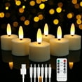 thumbnail image 1 of Rechargeable Candles Tea Lights 6-Pack with Remote Timer, LED Tea Lights Candles , Rechargeable Flameless Candles for Home Decor Seasonal Decor, Dia 1.5"X H 2.2'', 1 of 10