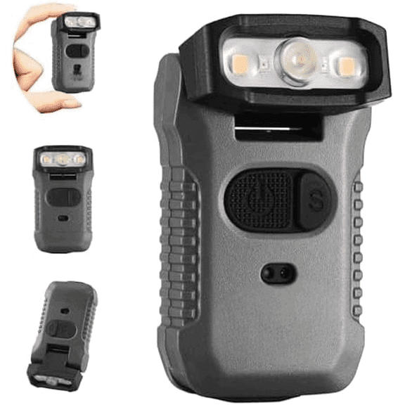 Rechargeable Cap Lights Clip Hat with Motion Sensor & Magnetic Base - 170 Adjustable Head, 633LM Red/Yellow/White Hands-Free Light for Camping, Running, Fishing (IP68 Waterproof)