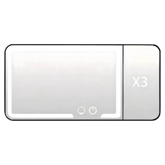 Rechargeable Car Vanity 3X Magnification 40 LED 3 Modes Touch Control Strap Mounted Long-Lasting Battery