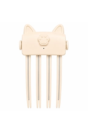 Rechargeable Cat‑Ear Volumizing Root Comb, Electric Heated Hair Lift Insert Comb, Portable Fluffy Hairstyle Styling Tool(Beige)