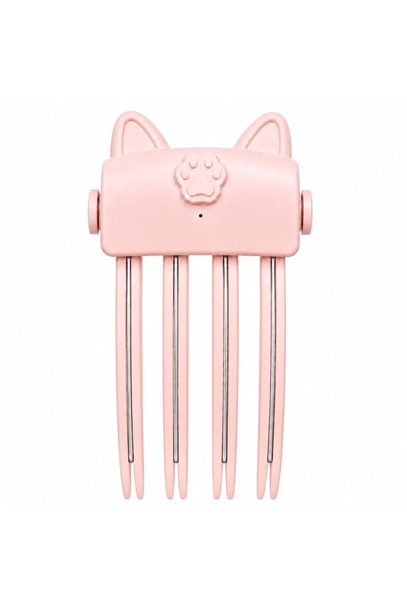 Rechargeable Cat‑Ear Volumizing Root Comb, Electric Heated Hair Lift Insert Comb, Portable Fluffy Hairstyle Styling Tool(Pink)