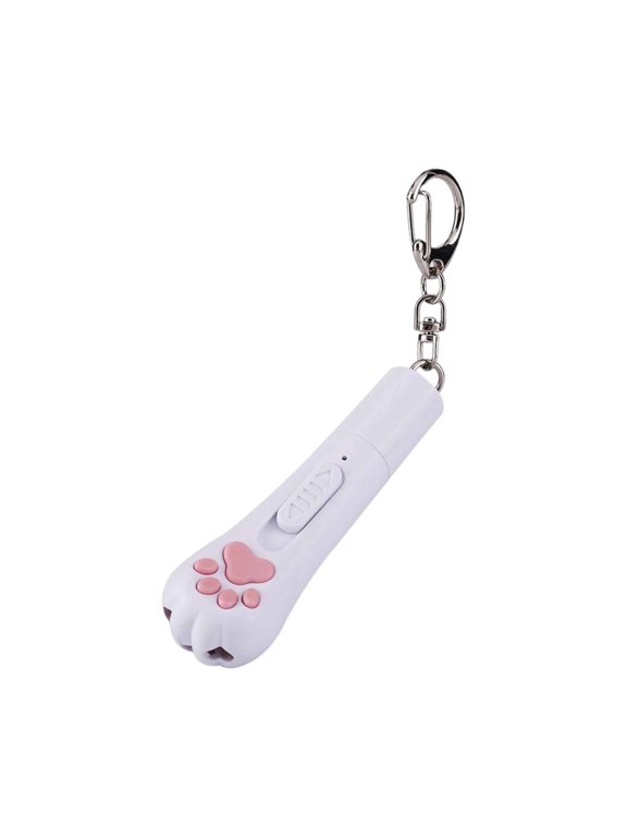 Rechargeable Cat Laser Pointer Toy - paw-shaped design, rechargeable battery, keychain clip, adjustable laser setting - for cats, cat owners, interactive play, cat exercise, daily use, cat training