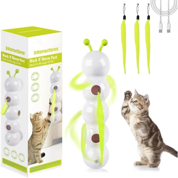 Rechargeable Cats Entertainment Systems With Motion Detection And Replaceable Wiggler Suction Cup Base