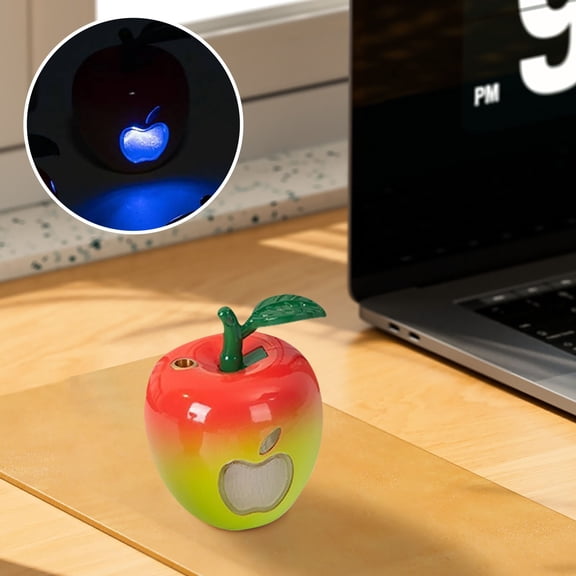 Rechargeable Christmas Apple Lighter with Glowing Effect and Windproof Flame, Flashing Ignition Tool for Festive Season Use(C)