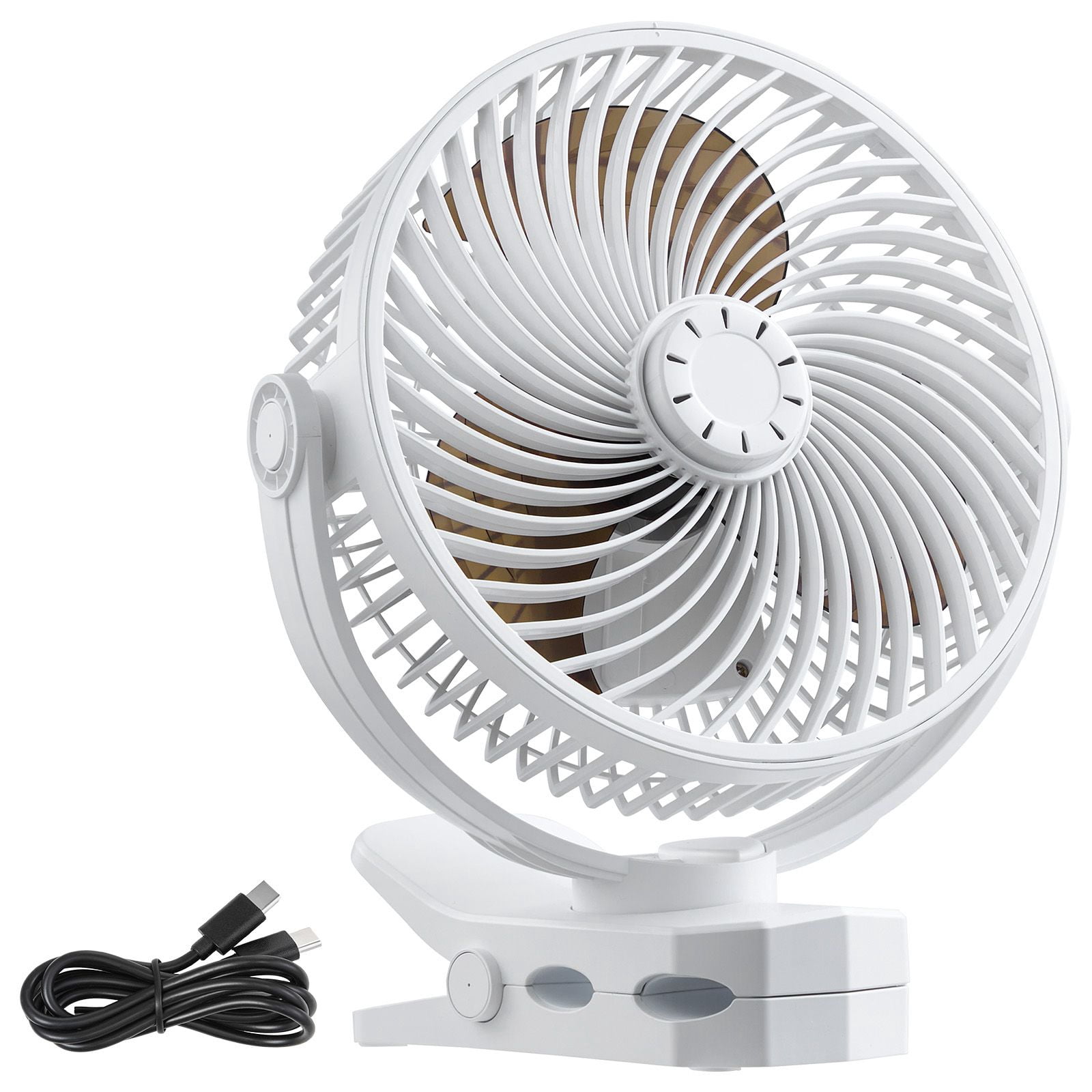 Rechargeable Clip Fan, 139 CFM with 3 Speeds + Circulation Mode, 22 Hours Runtime, Strong Clamp, Type-C Charging, Quiet Operation for Desk, Treadmill, and Travel