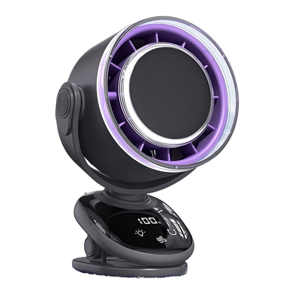 Rechargeable Clip Fan Digital Screen 360 Degree Cooling Wall Desk Hanging Fan 180 Degree For Indoor Outdoor Cooling