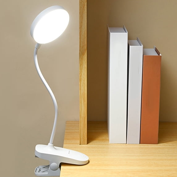 Rechargeable Clip-On Book Light with 3 Brightness Levels, Flexible Gooseneck for Reading in Bed, 800mAh Battery, Eye Protection LED, Desk Lamp Use