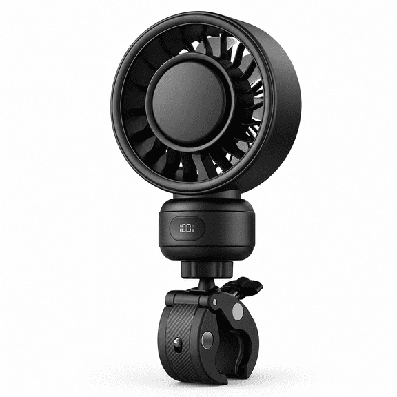 Rechargeable Clip On Cooling Fan 360 Rotatable Portable Fan with Clamp & LED Display 4000 mAh
