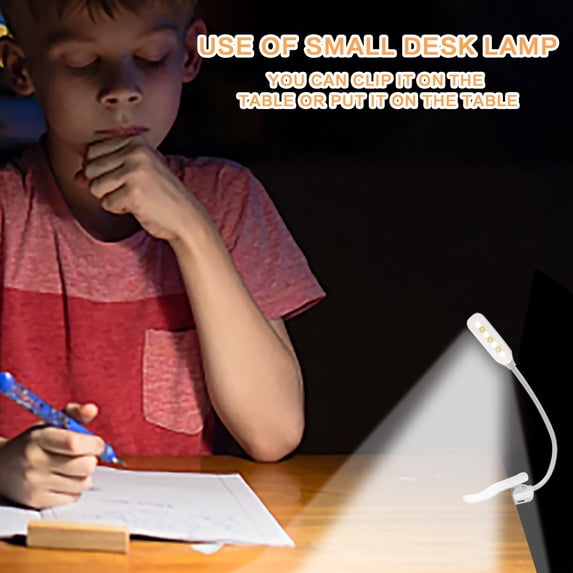 Rechargeable Clip-On Light, Portable Reading Lights Clip for Novels, Studying, Travel, Book Light for Bed Reading