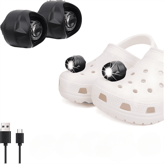 Rechargeable Clip on Clog Headlights 2 PCs LED Flashlight Waterproof Lights for Walking,Camping,Jogging,Hiking