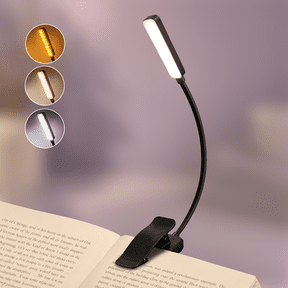 Rechargeable Clip‑on Reading Light for Bed Reading, 120‑Hour Runtime, 13 LED Beads, 5 Brightness Levels & 3 Color Temperatures, Portable Flexible Book Light