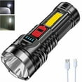 thumbnail image 1 of Rechargeable Cob Led Flashlight Super Bright Torch Tactical Camping Outdoor Lamp, 1 of 6