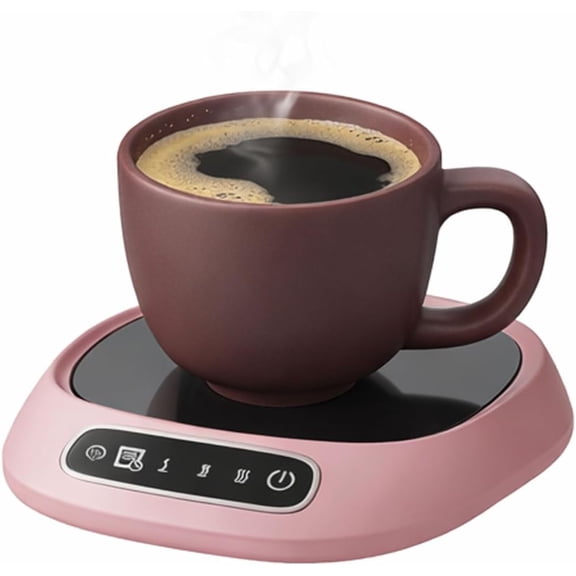 Rechargeable Coffee Mug Warmer, USB Charging 3 Adjustable 3 Color Portable Compatible with Various Cups, Kitchen Accessories for Chocolate Tea Hot Cocoa Milk (Pink) P