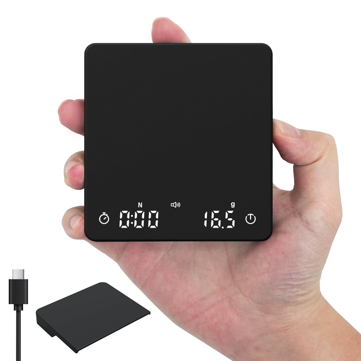 Rechargeable Coffee Scale with Auto Timing,Mini Espresso Scale with Timer, 2kg/0.1g High Precision Scale for Coffee Beans,