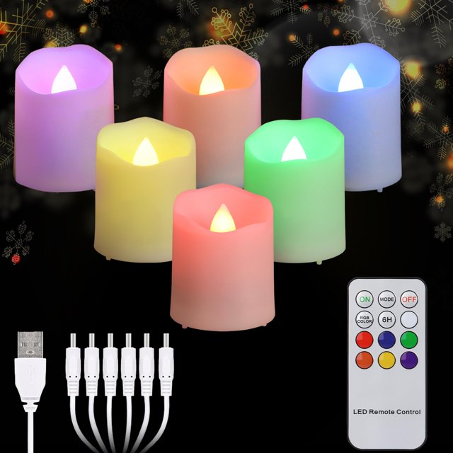 Rechargeable Color Changing Tea Lights Candles with Remote Battery