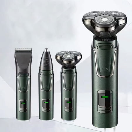 Rechargeable Cordless 4D Electric Shaver, Mens Electric Shaver 3 in 1 Electric Razor Wet Dry