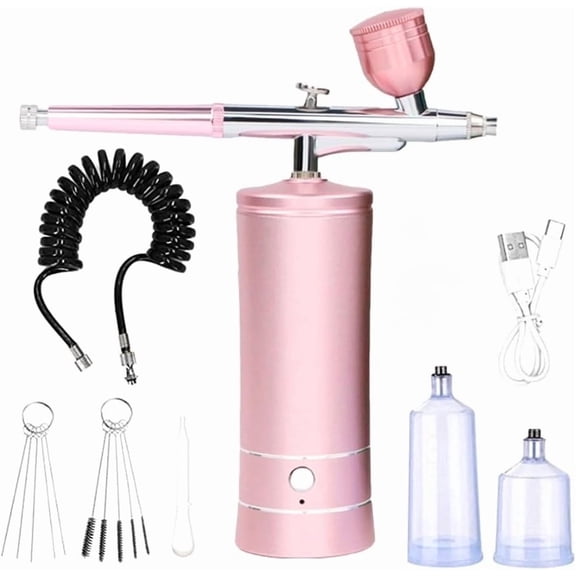 Rechargeable Cordless Airbrush Compressor with 0.4mm Nozzle for Barber, Nail Art, Makeup, Model Painting