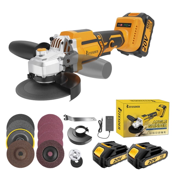 Rechargeable Cordless Angle Grinder Polisher with Lithium Battery, Fast Charger & Accessories, for Tile Stone Steel Grinding Polishing, Christmas Gift, Local Warehouse Shipping