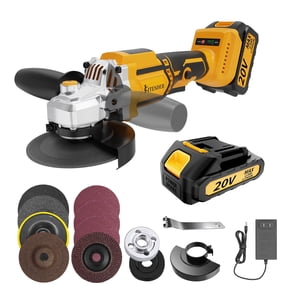 Rechargeable Cordless Angle Grinder Polisher with Lithium Battery, Fast Charger & Accessories, for Tile Stone Steel Grinding Polishing, Local Warehouse Shipping