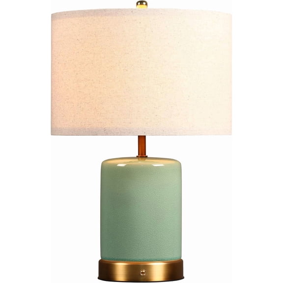 Rechargeable Cordless Ceramic Table Lamp Dimmable LED Bulb Included 19.5 Inch Height Sage Green