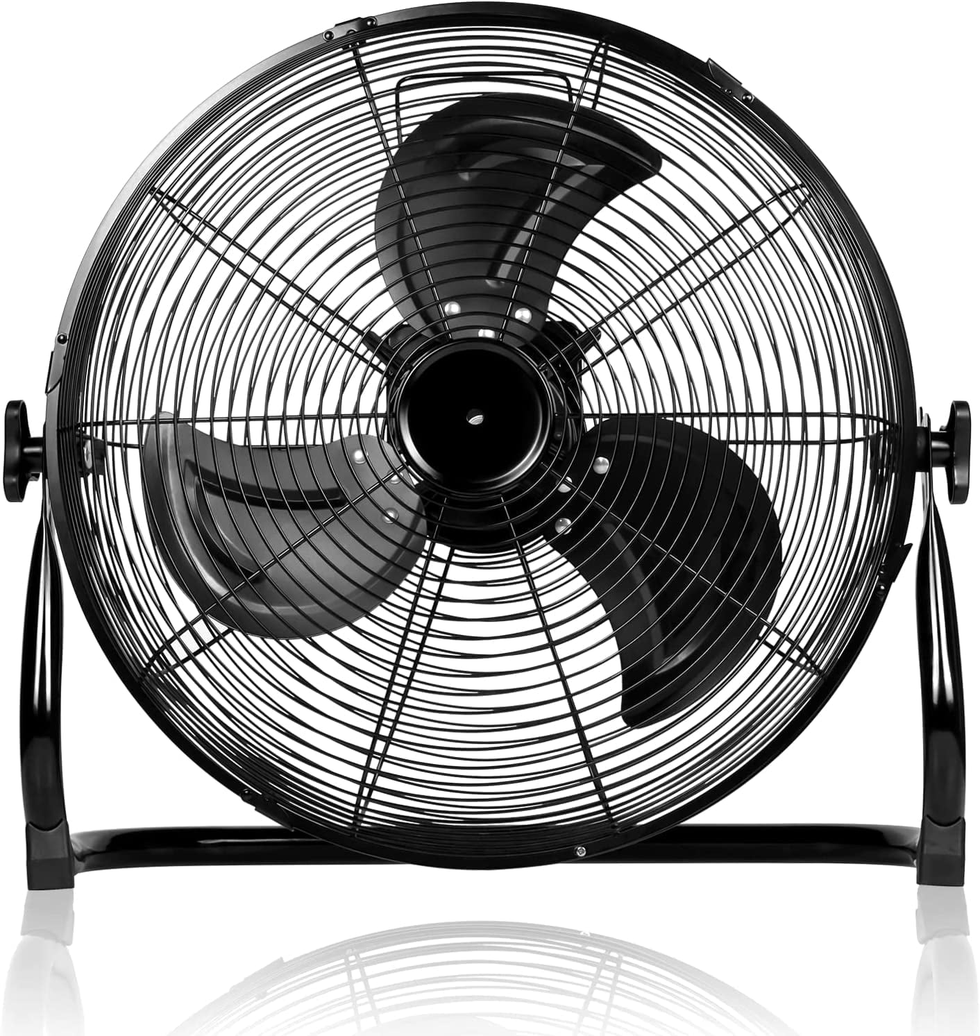 Rechargeable Cordless Floor Fan, 12-Inch, High Velocity Floor Fan With 360-Degree Tilt, Ready-to-use, Battery Operated, Heavy Duty Metal Floor Fan for Industrial, Commercial, Residential, Office