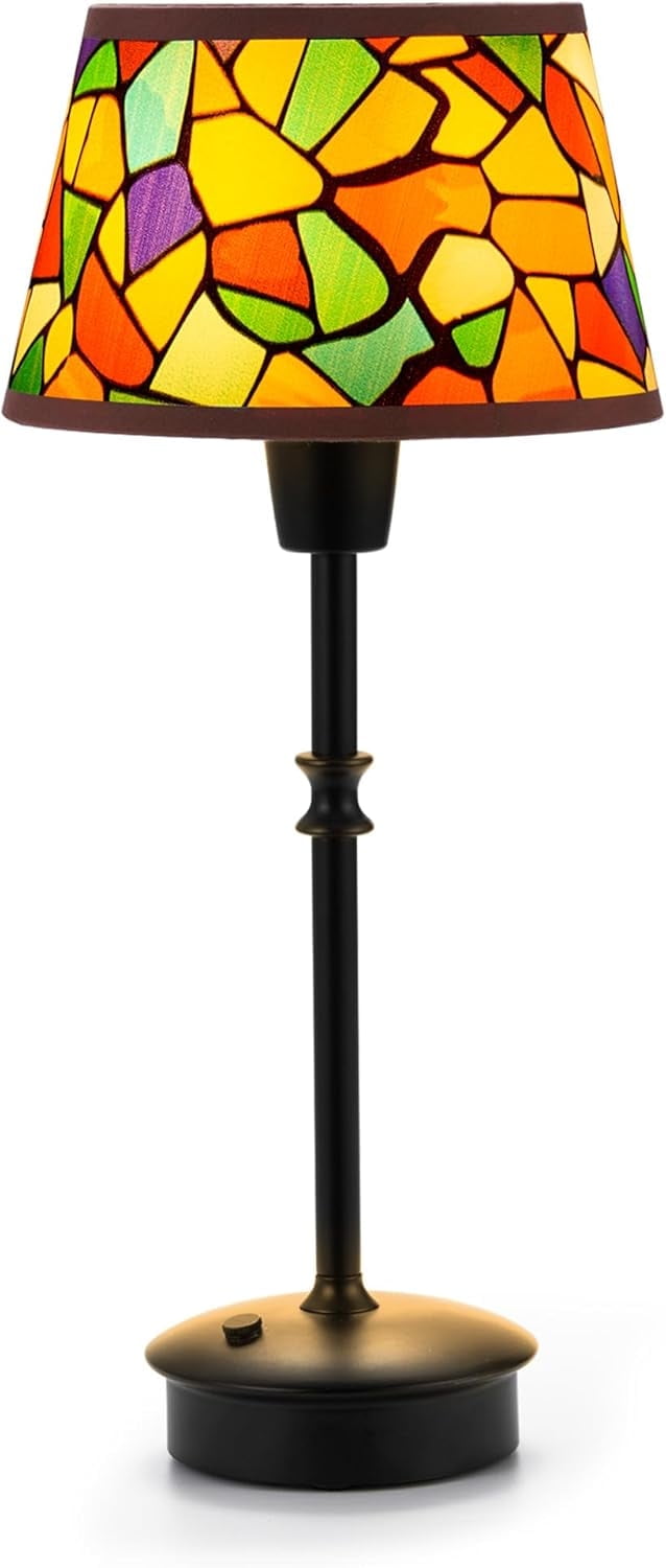 Rechargeable Cordless Table Lamp, Dimmable Touch Bedside Light, Warm Accent Ambient Lighting for Restaurant Bar Dining Patio