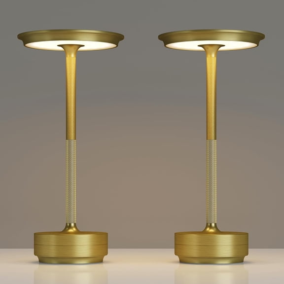 Rechargeable Cordless Table Lamps, Portable 5000mAh Battery Table Light, 3 Color Stepless Dimming LED Table Light with Memory Function, for Outdoor/Dinner/Patio/Restaurant.gold