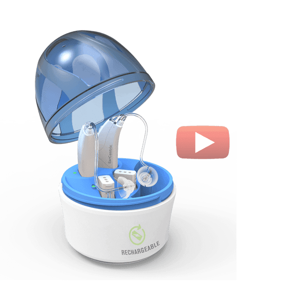 Rechargeable DX400 Hearing Amplifiers Aids - Exchangeable replaceable battery modules - BTE types and affordable price - Right