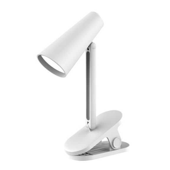 ifundom Foldable Reading Light with Eye-Caring LED, USB Rechargeable, White ABS, Portable and Adjustable, 1 Set