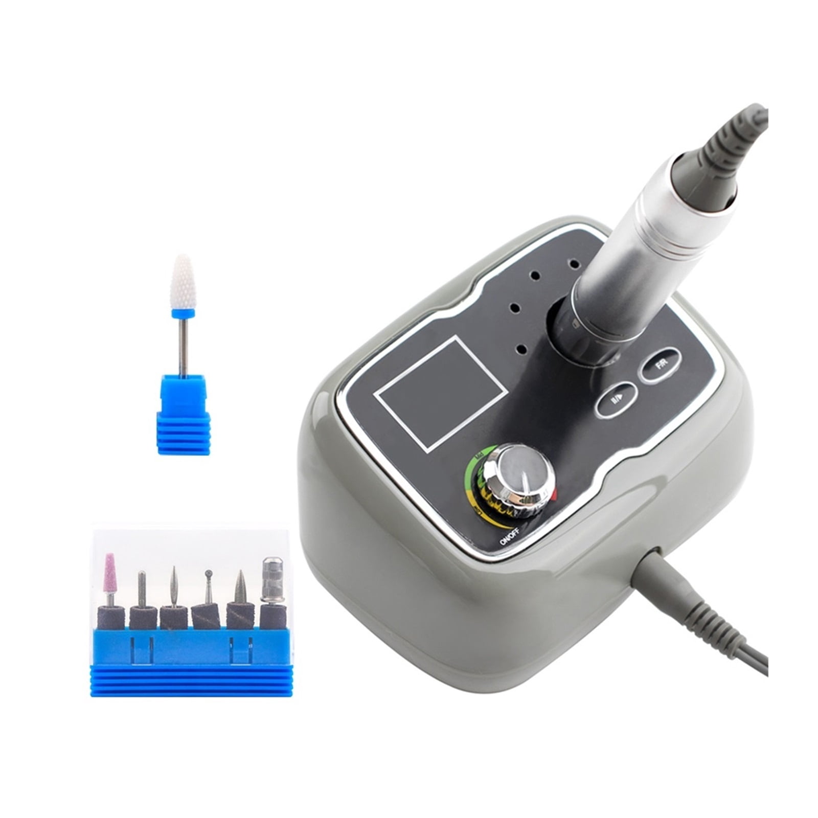 Rechargeable Desktop Nail Drill, Box Stand Manicure Machine, Portable 35000RPM Electric Wireless Cordless Nail Art Polisher ,Low Noise