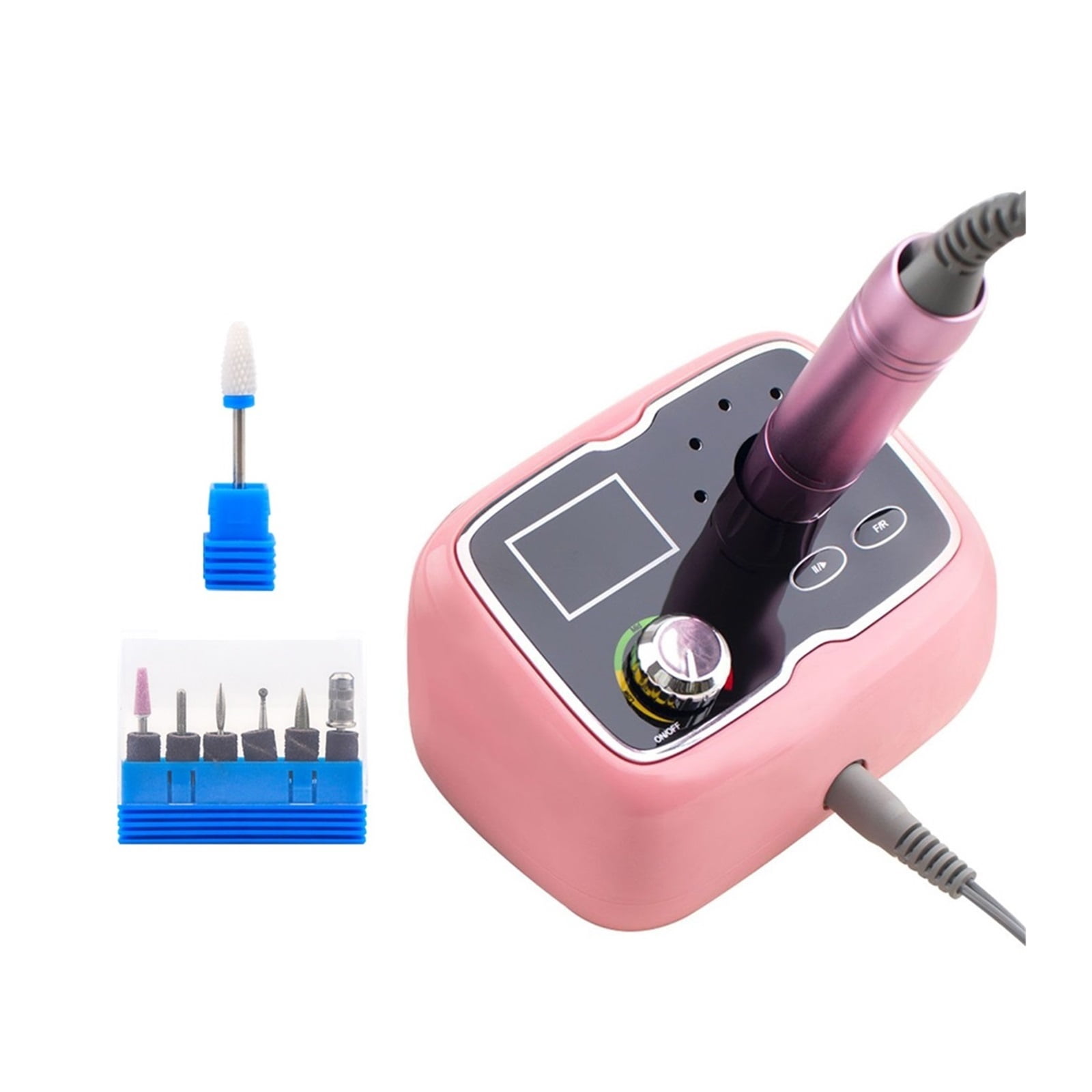 Rechargeable Desktop Nail Drill, Box Stand Manicure Machine, Portable 35000RPM Electric Wireless Cordless Nail Art Polisher ,Low Noise