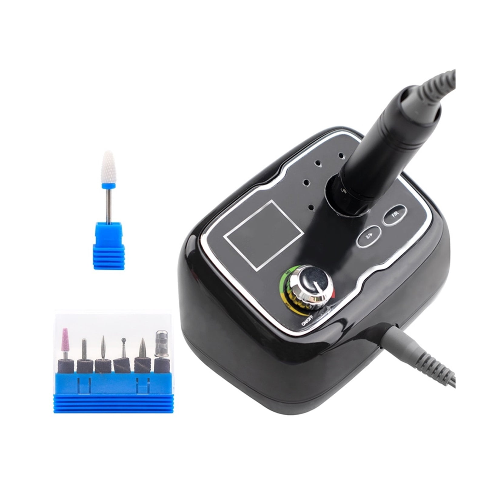 Rechargeable Desktop Nail Drill, Box Stand Manicure Machine, Portable 35000RPM Electric Wireless Cordless Nail Art Polisher ,Low Noise