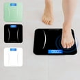 thumbnail image 1 of Rechargeable Digital Bathroom Scale | Glass Platform | Measures Body Weight & Room Temperature | Mountain Sensor | LED Luminous Display | USB Charging | 26x26cm | White Green | 1 Pc, 1 of 7
