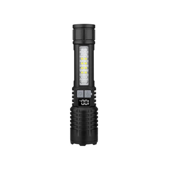 Rechargeable Digital Flashlight - 1.4 x 6.2in, 500m Beam, Telescopic Zoom, Type-C Fast Charging for Outdoor Use(A)