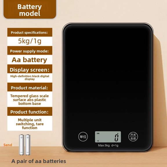 Rechargeable Digital Kitchen Scale, Waterproof Tempered Glass Cooking Scale with Type-C Charging, Tare Function, Gr/Oz/ml/lb Units for Baking Meal Prep