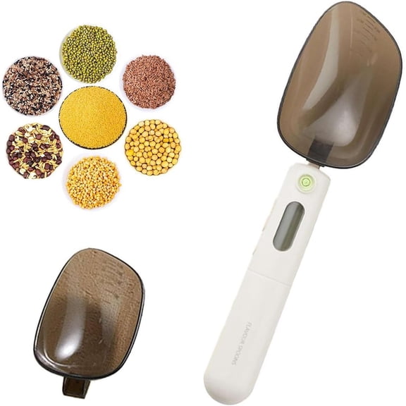 Rechargeable Digital Measuring Spoon Scale, 0.1g High Precision Gram Spoon with LCD Display for Baking, Cooking, Coffee & Pet Food (k)